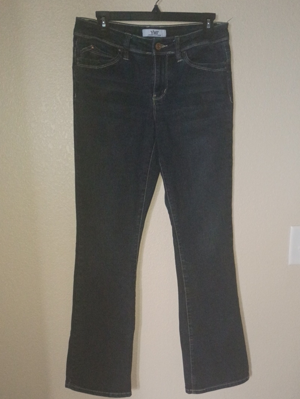 YMI Women's Black Wide-Leg Jeans